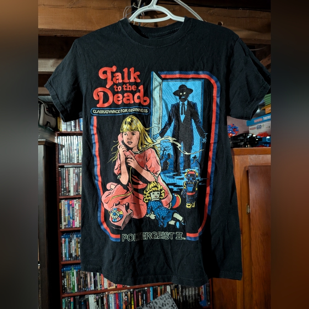 Talk To The Dead Poltergeist II T Shirt Goodie Two Sleeves Black Size Small